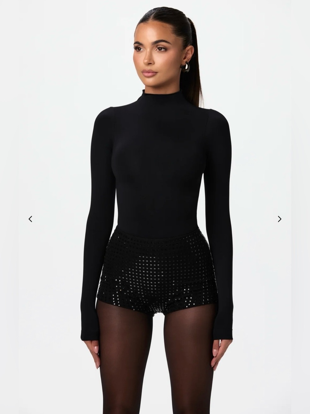 Naked Wardrobe Crystal Hot Pants Black